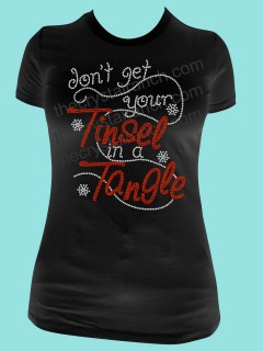 Dont Get Your Tinsel in a Tangle Rhinestone Tee TH146