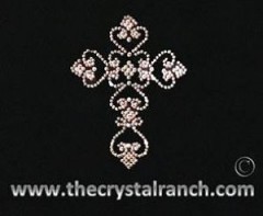 DJ005 Heart Cross Rhinestone Decal