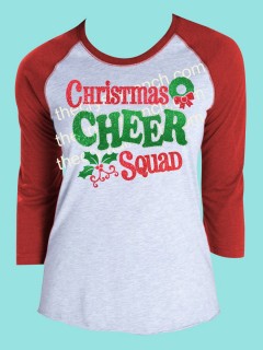 Christmas Cheer Squad Rhinestone and Glitter Tee THV001