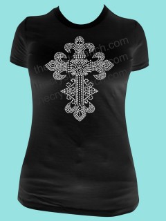 Saints Cross Rhinestone Tee TJ018