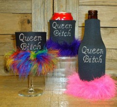 Queen Bitch Rhinestone Drink Koozie KG142