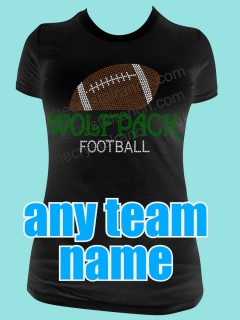 YOUR FOOTBALL TEAM Custom Rhinestone Tee TP042