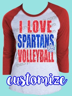 I Love... Team and Sport Glitter Tee TP061