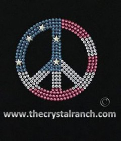 DYH1757 Peace Flag Rhinestone Decal