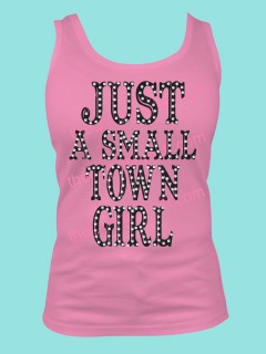 Just a Small Town Girl Rhinestone and Screen Print Tee TRV044