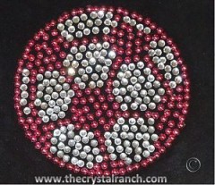 DS014s Soccer Ball in Pink Studs Rhinestone Decal