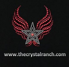 DYH1106 Star with Wings Rhinestone Decal