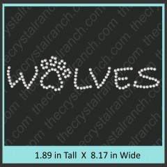  Wolves with Paw Print Rhinestone Transfer CRT247