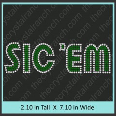 SIC'EM Rhinestone Transfer CRT303