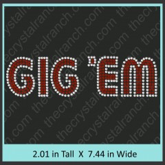 GIG'EM Rhinestone Transfer CRT304
