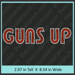 GUNS UP Rhinestone Transfer CRT305