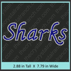 Sharks Rhinestone Transfer CRT348