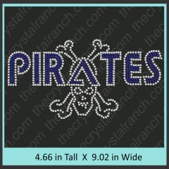 Pirates with Skull and Crossbones Rhinestone Transfer CRT383