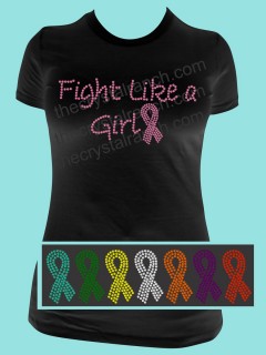 Fight Like a Girl Rhinestone Tee TG013