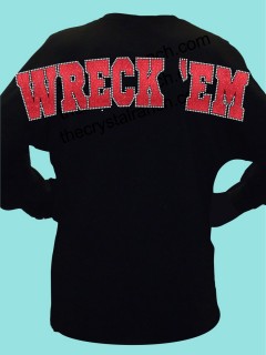 Wreck 'Em Glitter and Rhinestone Spirit Jersey TTV025