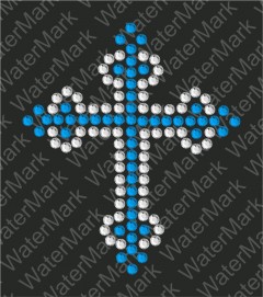DJ001A Cross Rhinestone Decal