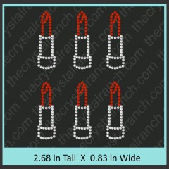Lipstick Outline Rhinestone Transfer CRY032cp