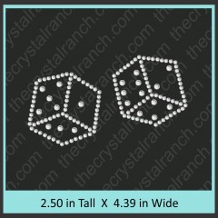 Dice Rhinestone Transfer CRY049c