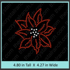 Poinsetta Rhinestone Transfer CRY167k