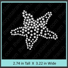 Starfish Rhinestone Transfer CRY183c