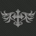 DJ008 Cross with Wings Rhinestone Decal