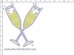 Champagne Glasses Rhinestone Transfer CRY191cy