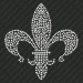 DY019 Fleur Di Lis Rhinestone Decal
