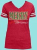 Polka Dot Merry Christmas Rhinestone and Glitter Tee THV004