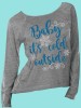 Baby it's cold outside Rhinestone and Glitter Tee THV029