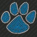 DT026A Paw Print 4" Rhinestone Decal