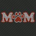 D013  Mom with Paw Print Rhinestone Decal