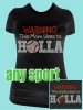 Warning This Mom Likes to HOLLA Rhinestone Tee TP036A 