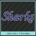 Sharks Rhinestone Transfer CRT348
