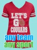 Let's Go Team Glitter and  Rhinestone Tee TTV010A